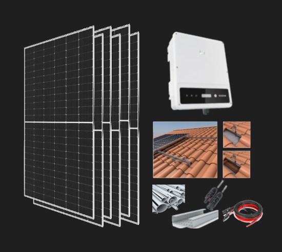Kit solar de autoconsumo 6 paneles con vertido de excedentes (Pot. 2.73 kWp)